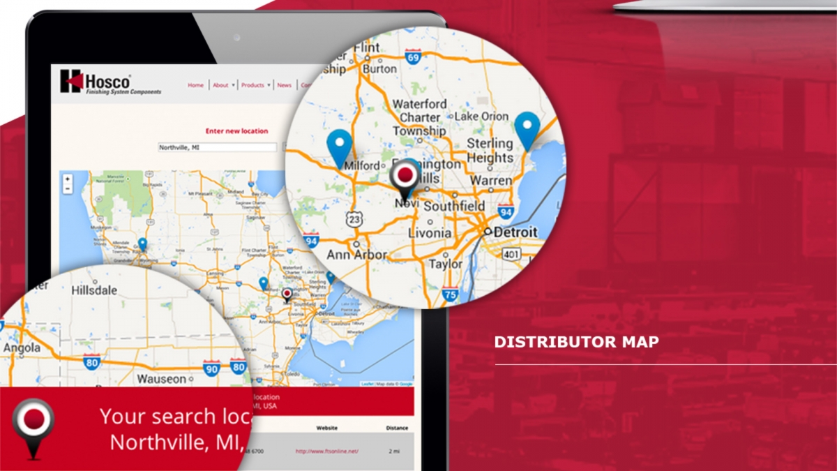 Manufacturing website distributor map