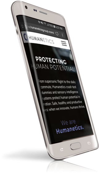 Humanetics mobile responsive web design