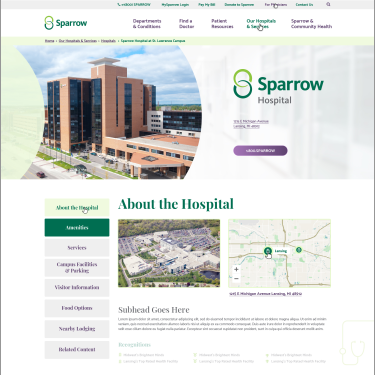 Sparrow Healthcare website design